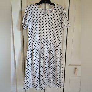 NWOT Amelia dress, white/black polka dots, XL